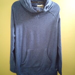 Mens XL Marc New York Heather Blue Hoodie Turtleneck Pullover Athletic